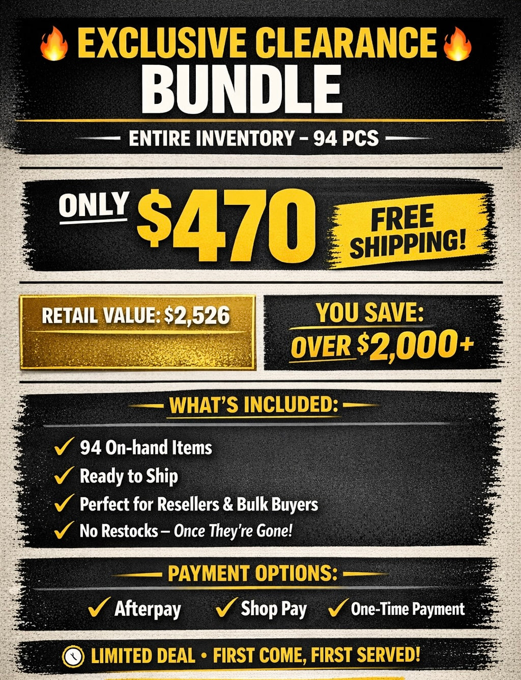 94 PCS, ENTIRE INVENTORY COLLECTION!