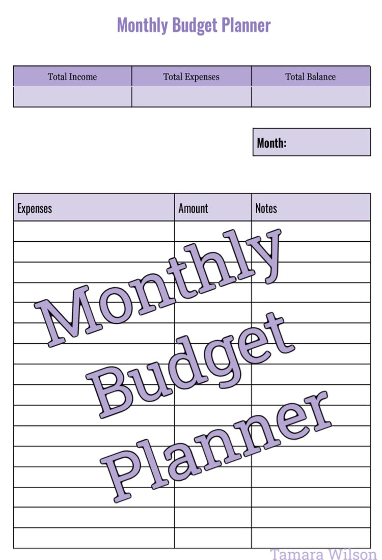 Monthly Budget Planner {Printable PDF}